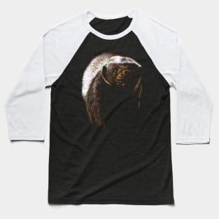 Defiant Defender: Honey Badger Stands Guard in This Striking Tee Design Baseball T-Shirt